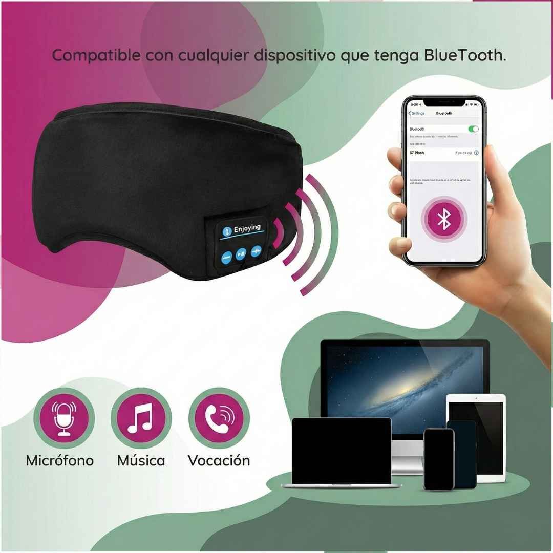 Antifaz Bluetooth para conciliar el sueño "Descanso" con audífonos inalámbricos - Imagen 5
