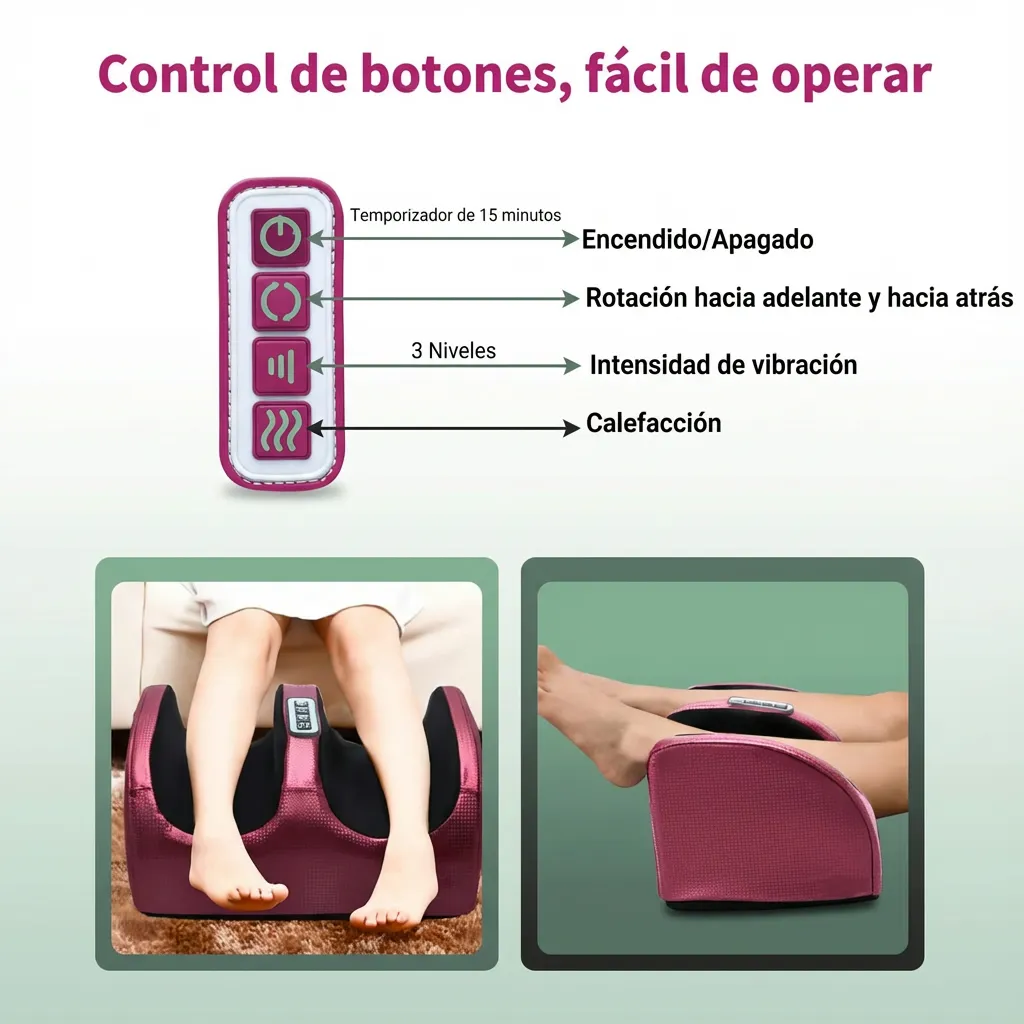 Masajeador de pies y piernas portátil "Suavidad" con técnica Shiatsu - Imagen 4