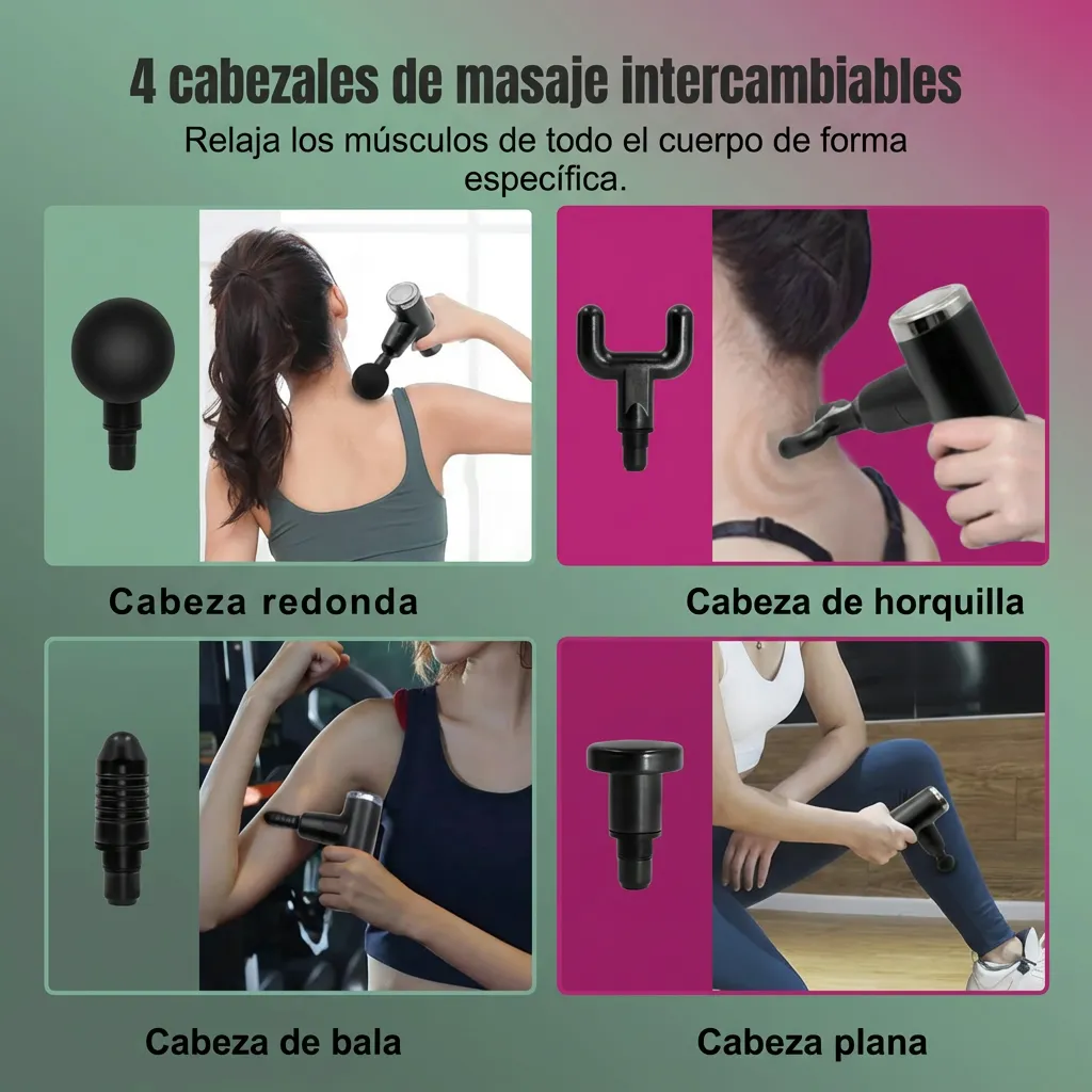 Pistola masajeadora "Serenidad" Inalámbrica con pantalla digital y percusión - Imagen 6