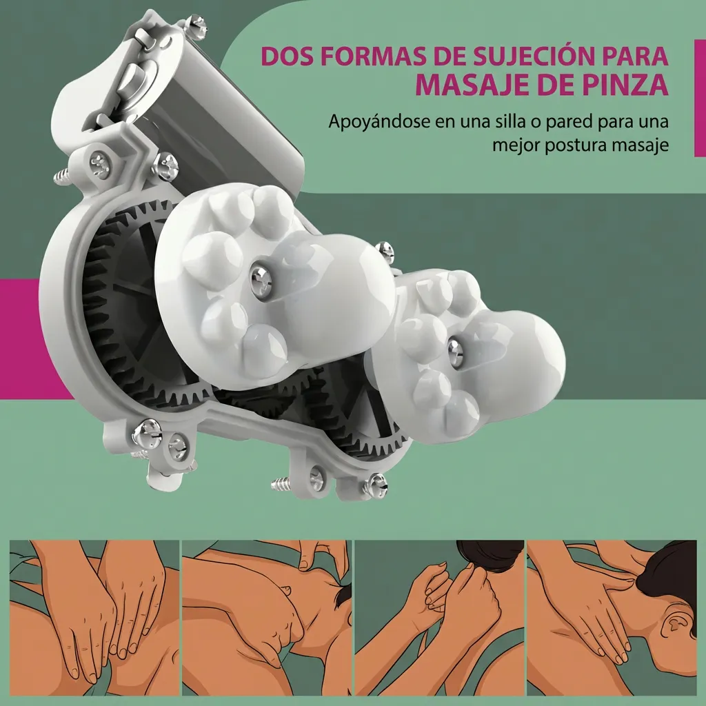 Masajeador cervical, cuello, hombro "Intensidad" con rodillos bidireccionales - Imagen 4