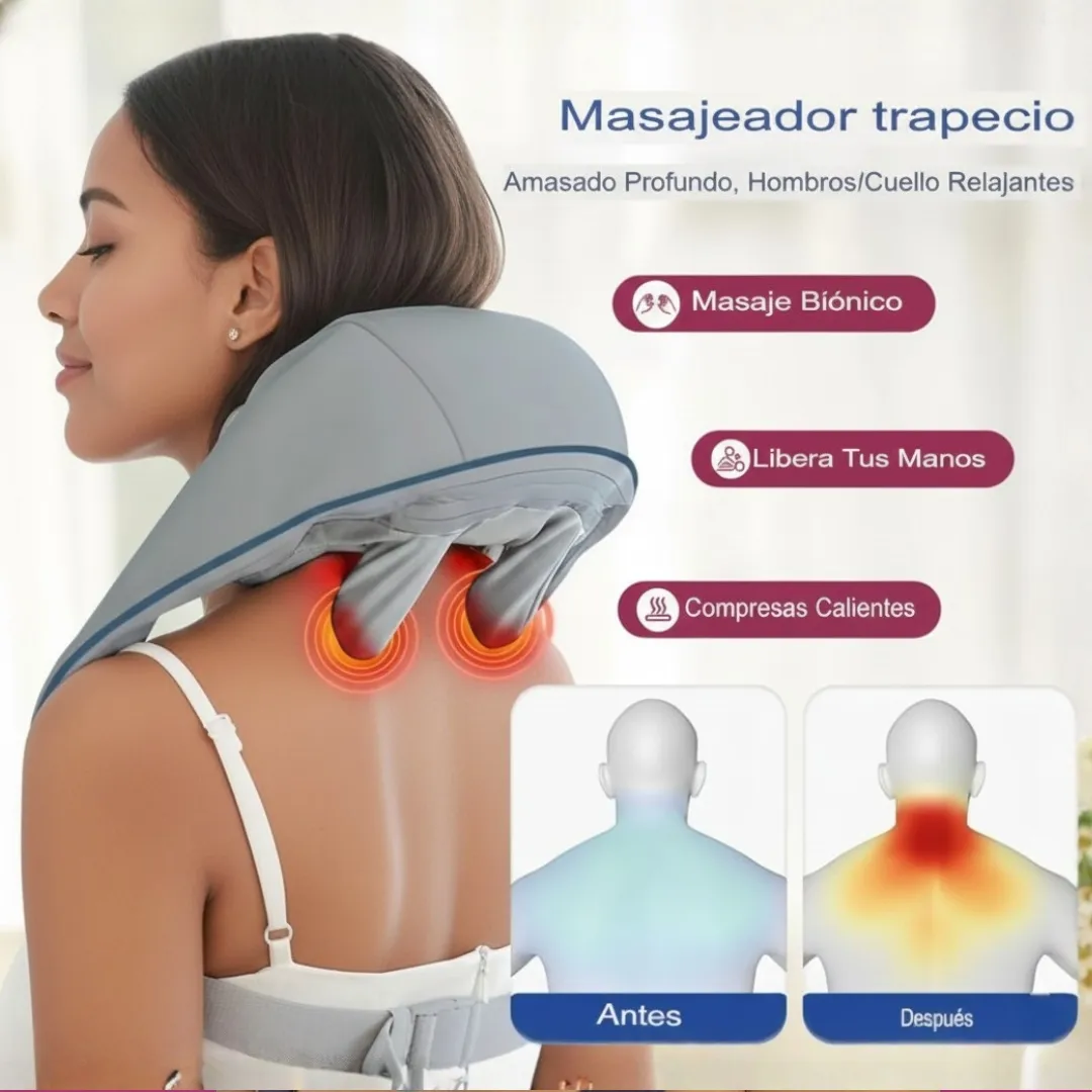 Masajeador cervical, cuello, hombro "Intensidad" con rodillos bidireccionales - Imagen 5